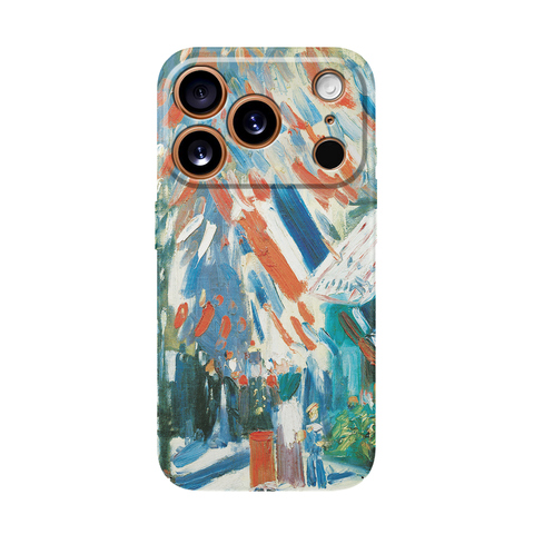 Vibrant Mountain Road Illustration Nature iPhone Case