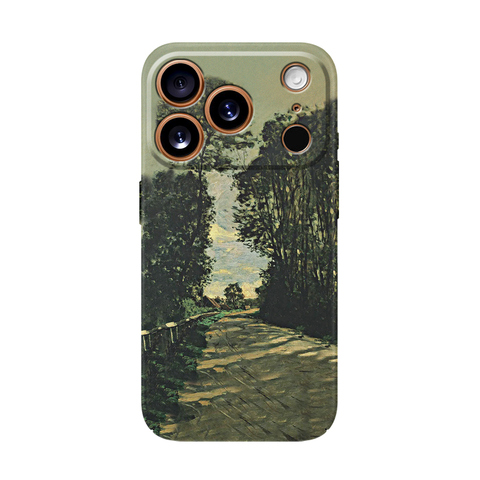 Vibrant Mountain Road Illustration Nature iPhone Case