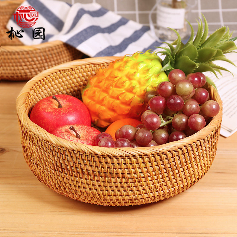 Vietnam fruit basket fruit disk kitchen living room tea household handmade bread basket with knitting snack basket