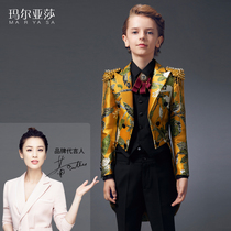 Maryasha boy gown suit Inn wind handsome flower boy piano cast out of costume presenter perform tuxedo