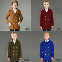 Maryasha boy woolen coat autumn and winter dress foreign children thick wool coat in the big boy top Korean version