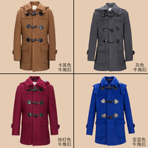 Boys tweed coat autumn and winter new British style in the big boy long wool coat children thick foreign atmosphere Korean version