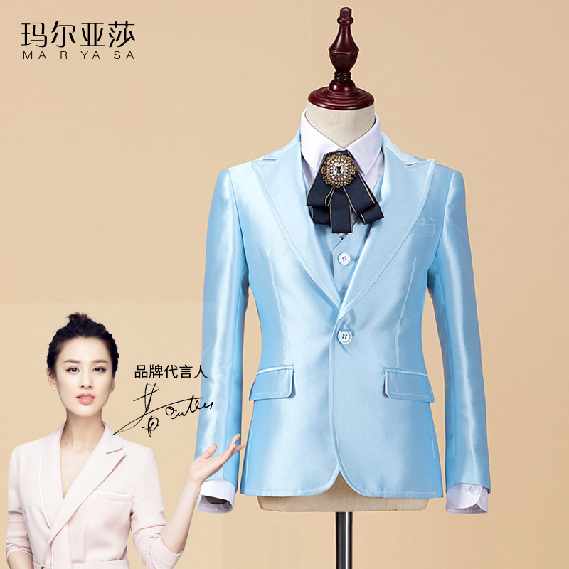 Maryasha Little Western suit jacket Three suits host Piano Walk Show to serve boy gown suit