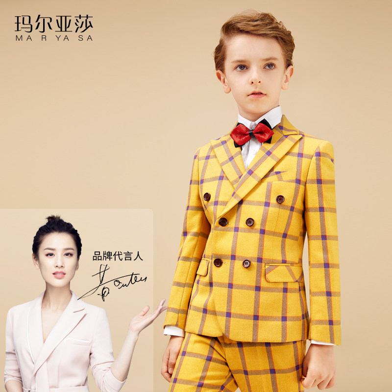 Maryasha Little West suit jacket Three sets of Playboy Piano Presenter Walking Show Inron to Dress Boy Gown-Taobao