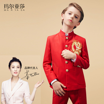 Maryasha Boy Gown Suit Chinese Western Suit Walking Show Host Piano Performance Childrens Suit Three Sets