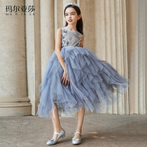 Maryasha Girl Princess Dress Host Flower Girl Birthday Wedding Dress Performance Childrens Evening Dress Performance Gauze Skirt