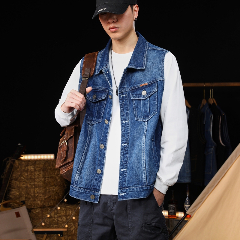 American Casual 2026 New High-End Brand Vest Denim Jacket Men's Spring Sleeveless Waistcoat Shirt American Casual 2026 New High-End Brand Vest Denim Jacket Men's Spring Sleeveless Waistcoat Shirt