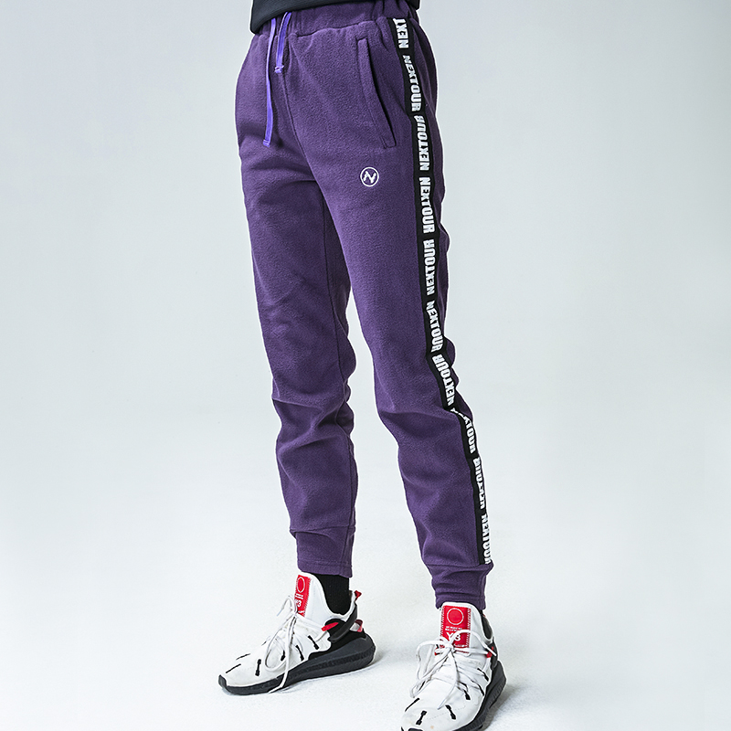 Natty outdoor leisure sports pants women's autumn and winter windproof velvet thickened fleece pants fashion elastic loose pants tide