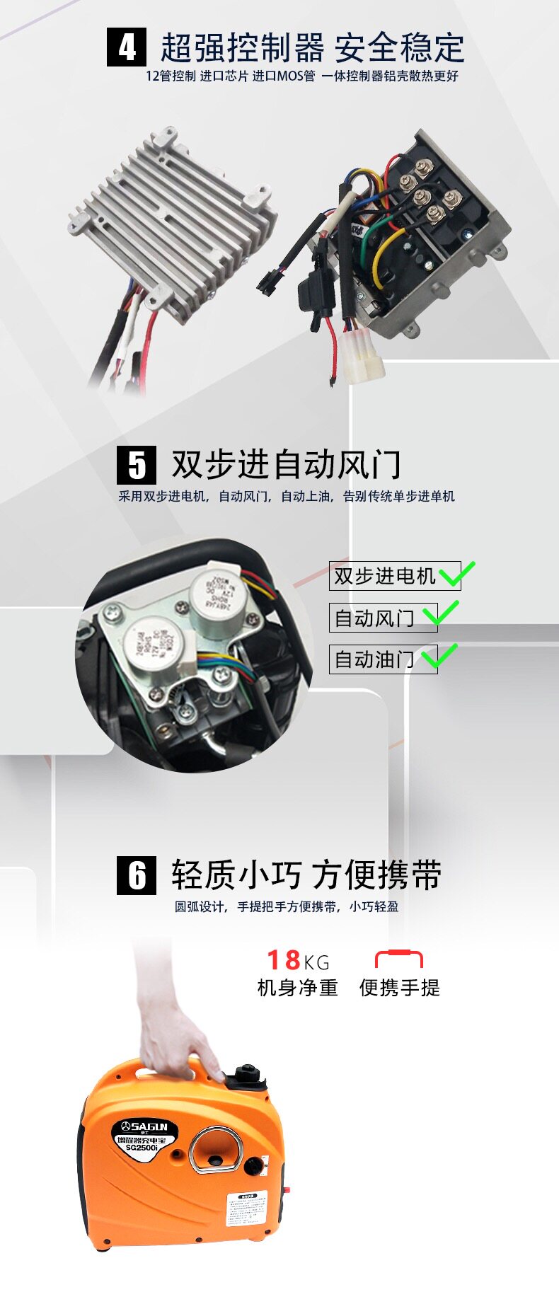 24V Truck Parking Air Conditioner Generator Gasoline Frequency Conversion Portable 220V Rv Electric Vehicle Range Extender