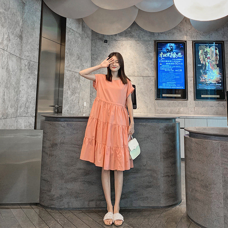 Pregnant woman Ocean dress Summer fairy Long version small sub-knit large size Sizes Super Fairy small fragrance Wind Ocean Tide Moms