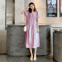 Pregnant woman summer dress dress dress length pure cotton slim fit 2021 Fashion style Premium Summer summer spicy mother Temperament Skirt