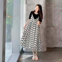 Pregnant Woman Summer Clothing Dress Snowspinning Harness Loose big code cover not to be in summer Little fresher two sets of skirts