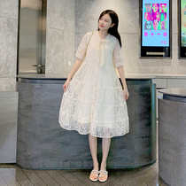 Pregnant woman summer clothes dress dress superfairy fashion big code to be slim and small fresh little sub summer dress spicy mother