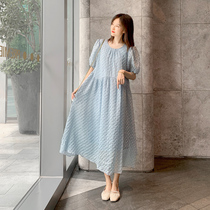 Pregnant woman summer clothing dress dress pure cotton loose small sub big code slim fit summer out sweet summer spicy moms dresses