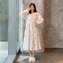 Pregnant Woman Autumn Dress Long Sleeves Dress 2021 Early Autumn Pure Cotton Fashion Little Fresh Super Fairy Ocean Hot Mother Out For Long Skirts