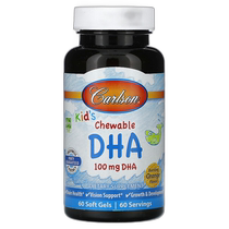 Hong Kong Direct Mail Carlson Childrens Chewable DHA Orange Flavor 100 mg 60 soft gels