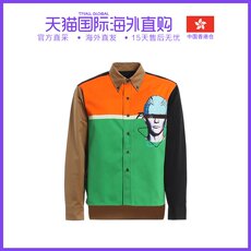 Рубашка мужская 香港直发prada 普拉达 男士印花拼色帆布衬衫 ucn276