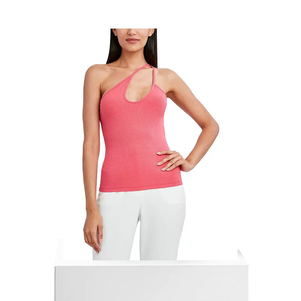 BCBGMAXAXRIAWOMENS KNIT CUT OUT TANK TOP - CLARET RED [США]