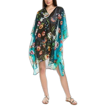 Johnny Was Ombre Garden Silk Blend Robe - Multicolor (USA Outlet) Straight Hair
