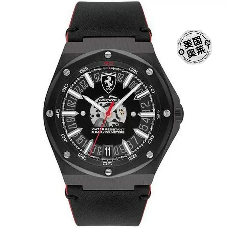 Часы Ferrari Men's Sculteria Black Dial Black [Ole] Прямые