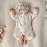 Детское демисезонное осеннее хлопковое боди подходит для мужчин и женщин, пижама для девочек, лонгслив для новорожденных для выхода на улицу