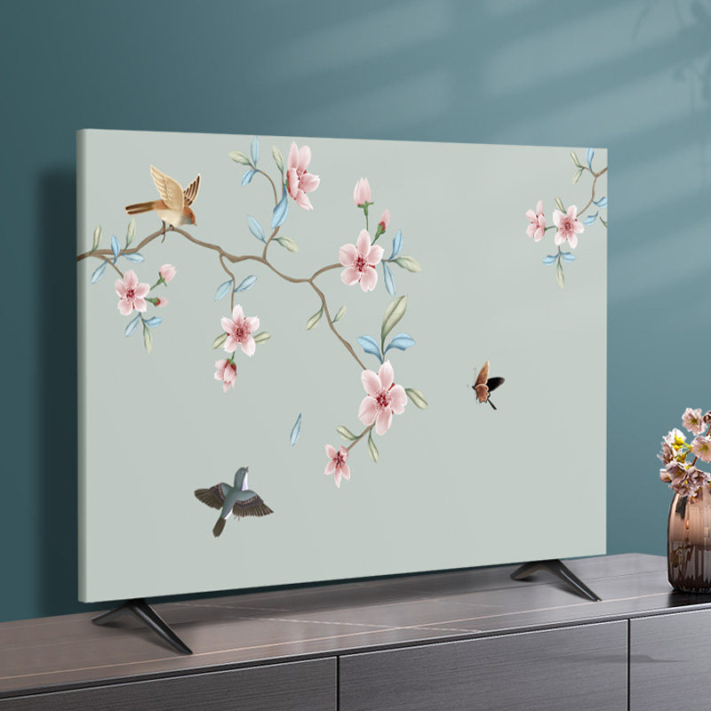 TV dust cover set new wall-mounted 65 inch 55 inch 75 inch new Chinese style LCD cover towel cover cloth cover