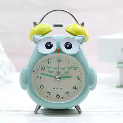 Creative cute cartoon animal fashion silent night light oversized ringtone Bed head bedroom student children ringing alarm clock