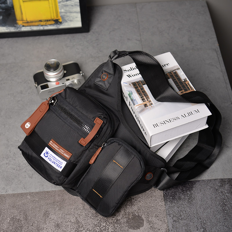 Trendy Men's Chest Bag Sports Diagonal Buns Bag Boys Waterproof Small Scapegoat Bag Light Casual Oxford Cloth Single Shoulder Bag Summer