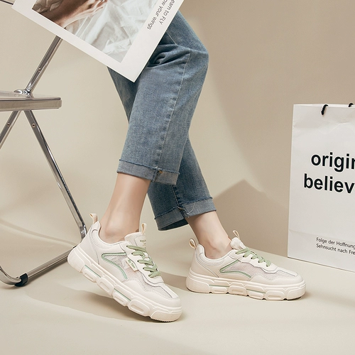 Белая обувь, дышащие кроссовки для отдыха на платформе, осенняя