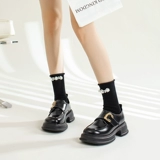 Лоферы, весенняя белая обувь на платформе в английском стиле для кожаной обуви, французский стиль, в британском стиле