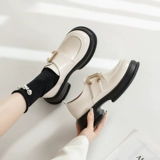 Лоферы, весенняя белая обувь на платформе в английском стиле для кожаной обуви, французский стиль, в британском стиле