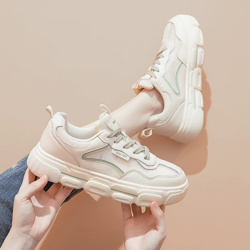 Белая обувь, дышащие кроссовки для отдыха на платформе, осенняя