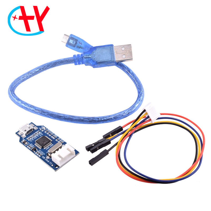 兼容J-link OB 仿真下载调试器 SWD编程器jlink下载器代替V8 蓝色