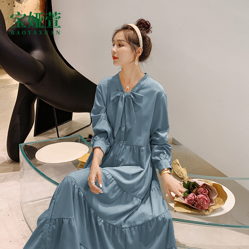 Maternity wear long sleeve dress early autumn new large size top fashion trendy mother long skirt autumn 2022 new