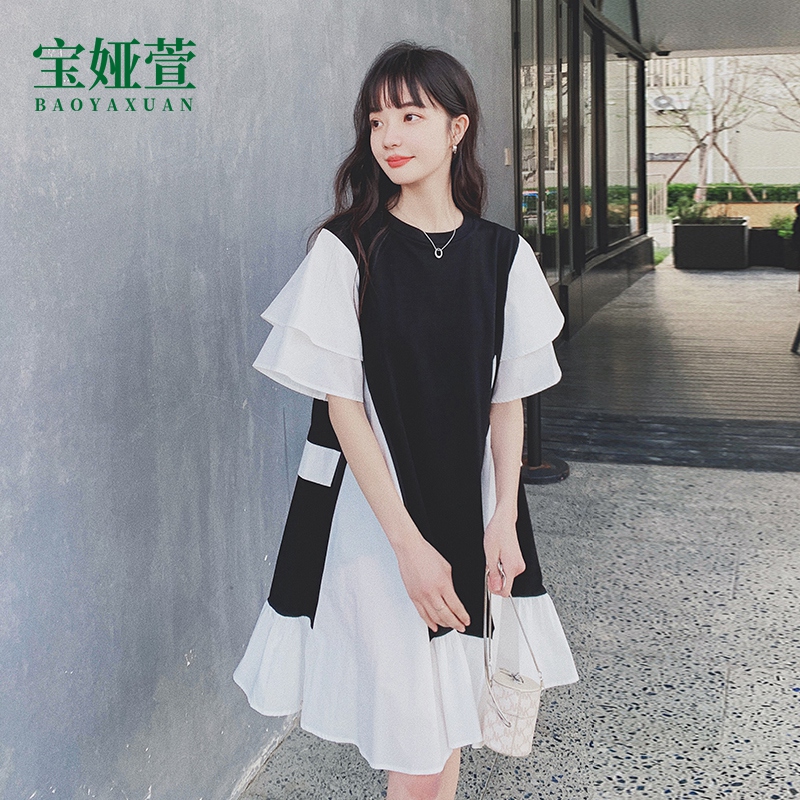 Pregnant woman Xia loaded with small sub-doll clothes 2022 Summer Fashion style The big size of a large size is loose and it is very thin
