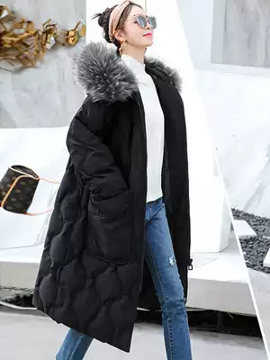Long version of over-the-knee maternity clothes, cotton clothes, women's winter coats, thickened loose Korean version of the quilted jacket, medium and long version of the pregnancy tide