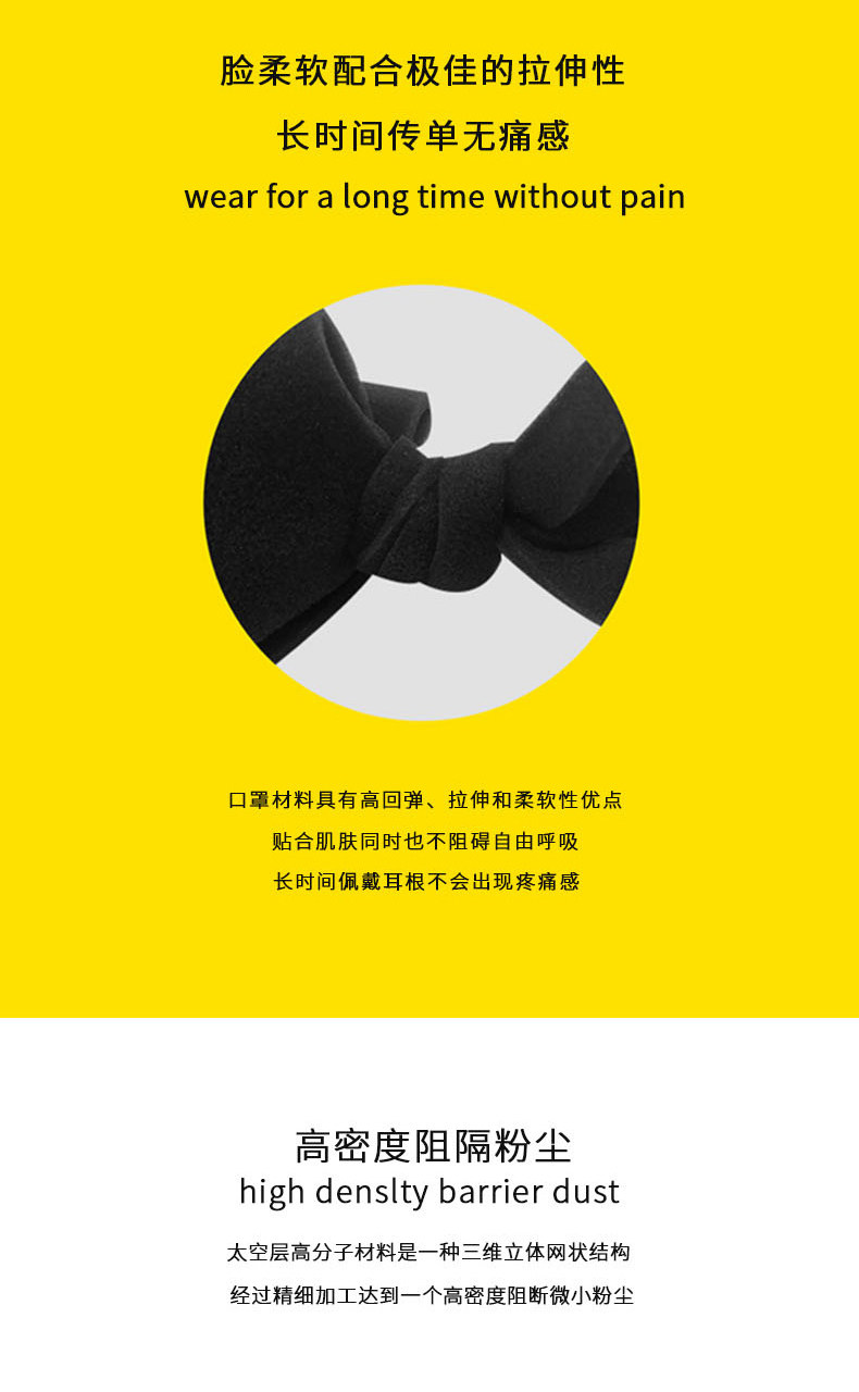 防尘透网红款口罩 6只装 图6