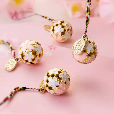 Japanese-style hand cherry blossom ancient wind Bell amulet water sound Bell cute mobile phone small pendant small accessories door hanging