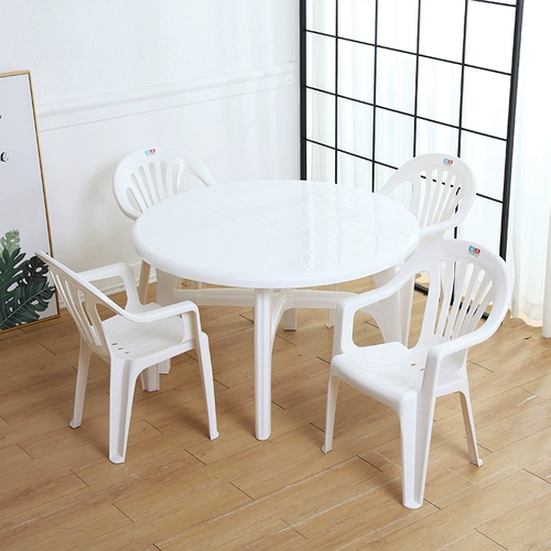 Магазин возвращает более тысячи более 20 цветных пластиковых столов и комбинированные стульев коммерческие утолщенные на ночном рынке с утолщенным барбекю.