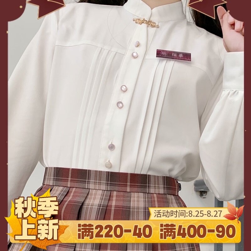 (Royal tea house)Mihua shirt Acacia collection shirt JK uniform white long-sleeved all-match basic model(spot)