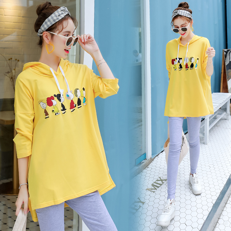 Pregnant Woman Spring Clothing Suit Clothing Women Loose Fashion 2020 New Early Spring and Autumn Dress Mid clothes for the long version