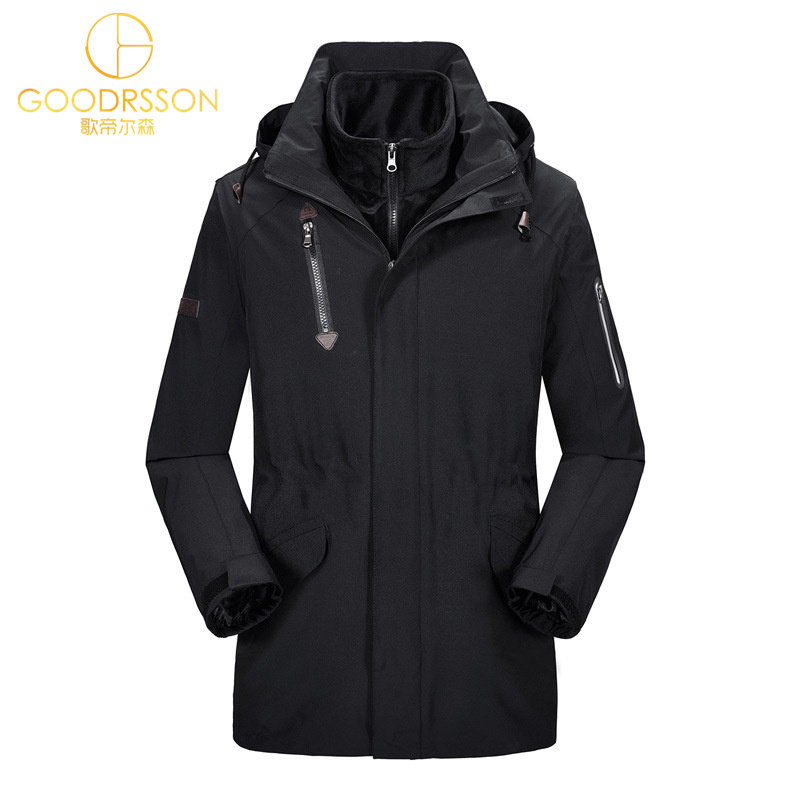 GOODRSSON Rush Clothes Women's Long Edition Three-in-One Removable Two-piece Winter Cashmere Thickened Windproof Coat