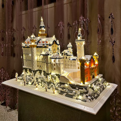 Adult Building Blocks, High Difficulty, Huge Scale, 10,000 Micro-Particle Swan Lake Castle Building Assembly Toy Puzzle Gift