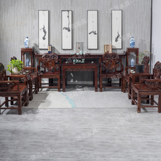 Антикварный письменный стол 老榆木中堂六件套条案供桌四件套农村堂屋家具中式仿古实木八仙桌