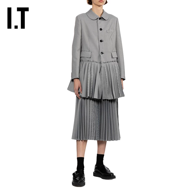 IT CDG COMME DES GARCONS COMME DES GARCONS Women's Houndstooth Pleated Coat