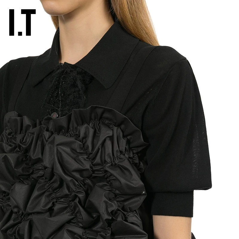 IT CDG трикот COMME des GARCONS женский топ с бретелькой назад 3D рюши боди