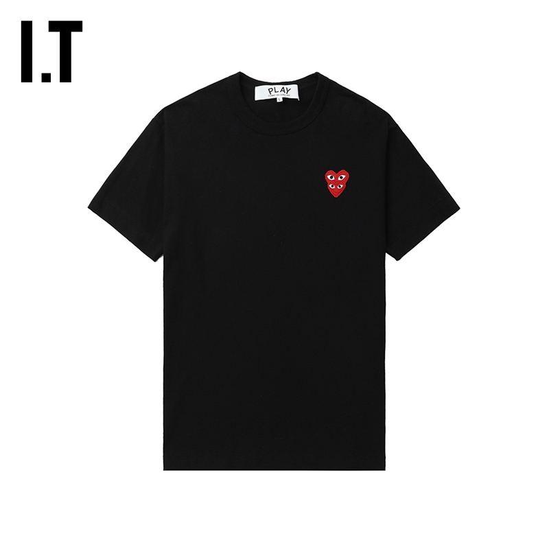 It Cdg Play Comme Des Garcons Rei Kawakubo Couple's Short-Sleeved T-Shirt with Heart Logo Decoration