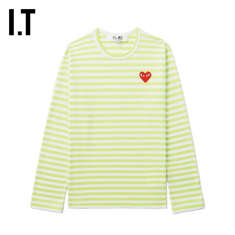 IT CDG PLAY COMME des GARCONS Kawakubo Rei пара в полоску с длинным рукавом футболка освежающая и модная
