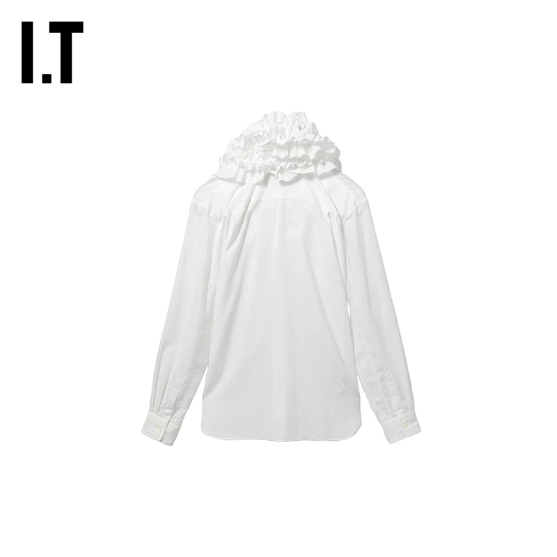 IT CDG COMME des GARCONS HOMME PLUS мужская рубашка с волнистым воротником и длинными рукавами, новый стиль
