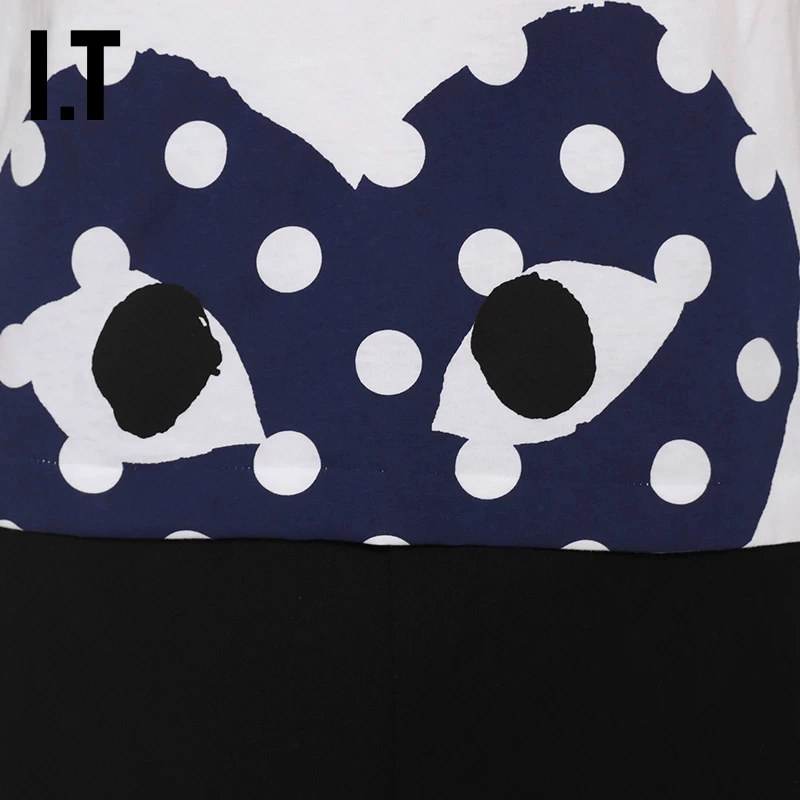 Плюшево-дизайнерская мужская футболка с короткими рукавами LOVE от COMME des GARCONS Rei Kawakubo, осень 2024, хлопок, ворот Henry, футболка